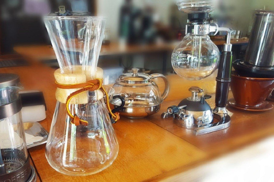 Different Coffee Brewing Methods on a Kitchen Counter