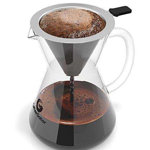 Coffee Gator Pour Over Coffee Maker with Coffee Dripping