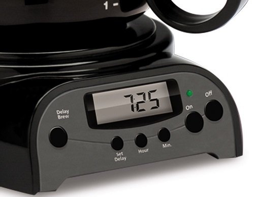 Mr. Coffee 4-Cup Programmable Coffeemaker, DRX5 Timer and Buttons