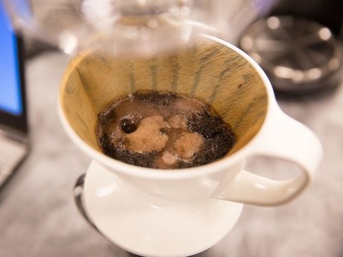 Steam Coming out of Pour Over Coffee