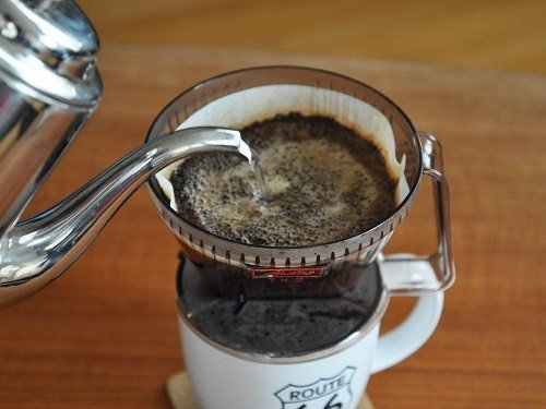 Making Pour Over Coffee on a Wooden Table