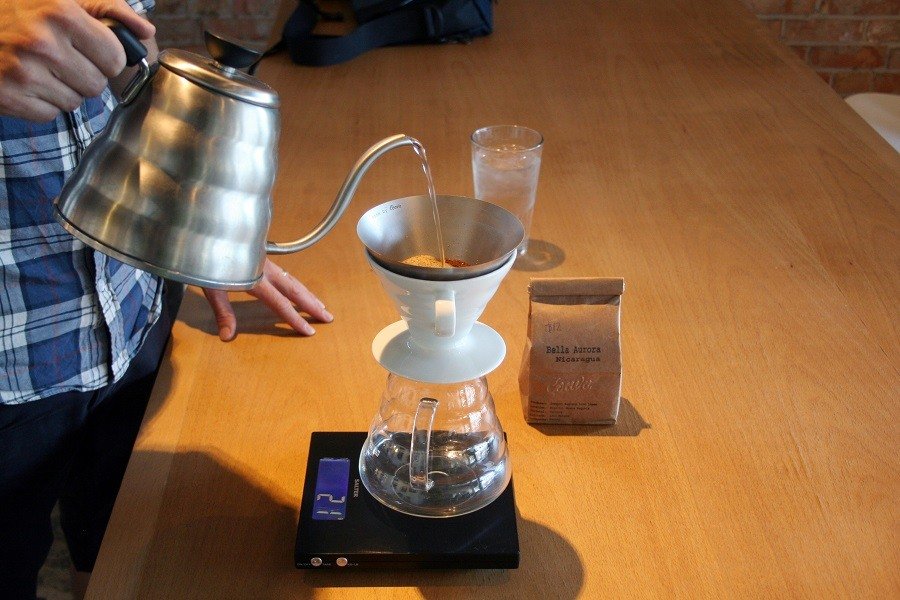 A Person Making a Batch of Pour Over Coffee