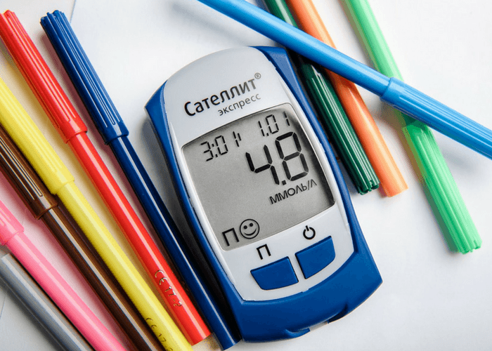 Diabetes Meter And Colored Pens