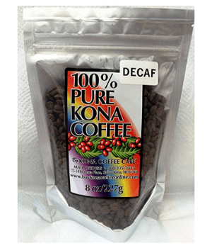 One hundred percent pure Kona decaf coffee