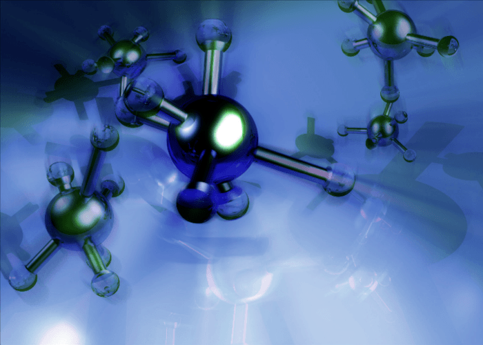 Carbon dioxide molecules concept 