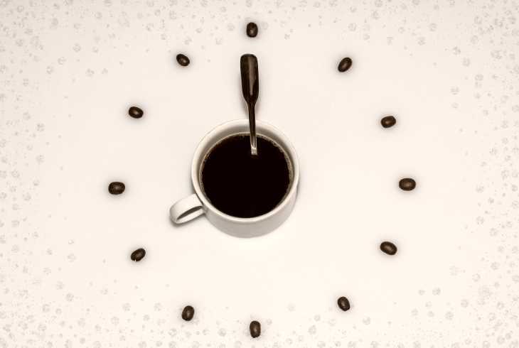 A coffee clock signifying it is time for a break 