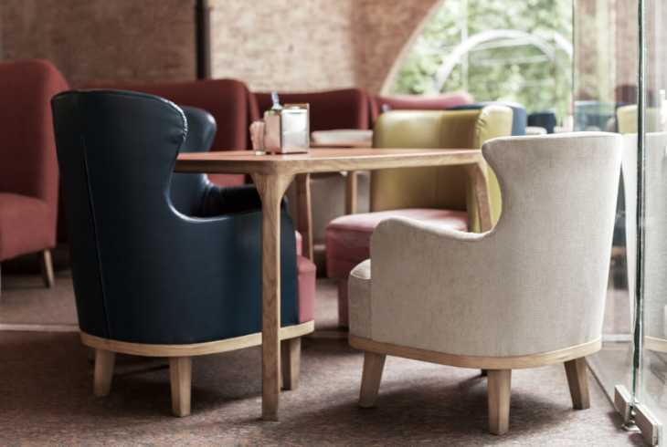 Modern furniture in a coffee shop